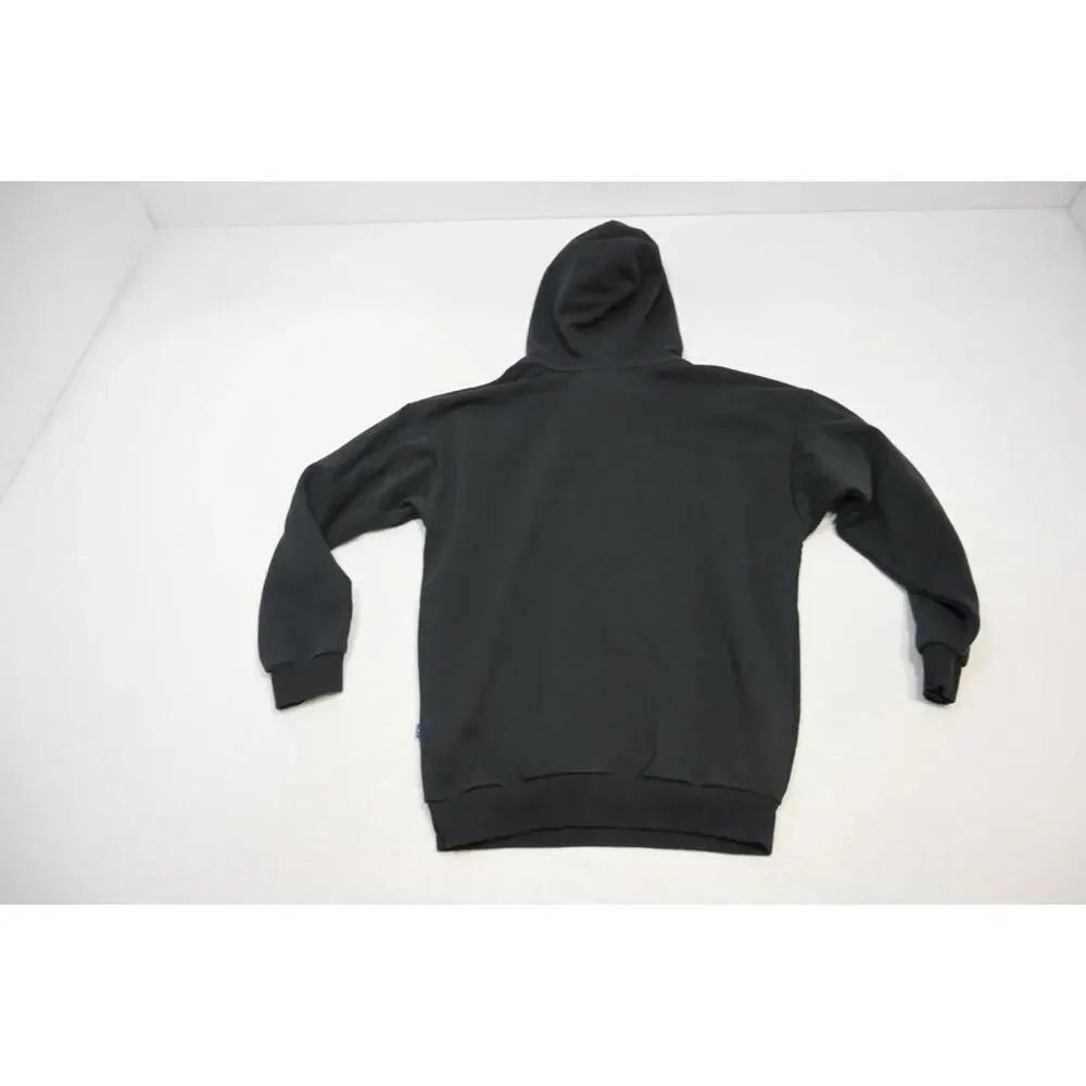 Adidas Hoodie Pull Over Black Cotton Blend Athletic‎ Sweater Mens Size Small
